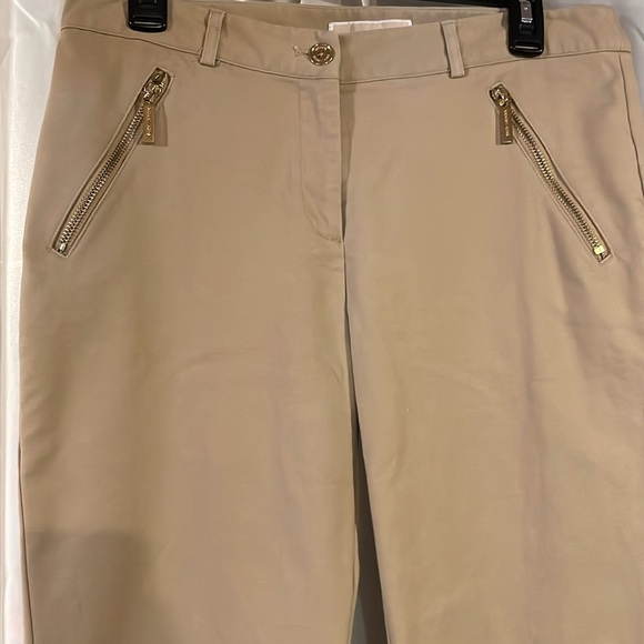 NWOT Michael Michael Kors Khaki Straight Leg Pants - Picture 2 of 9